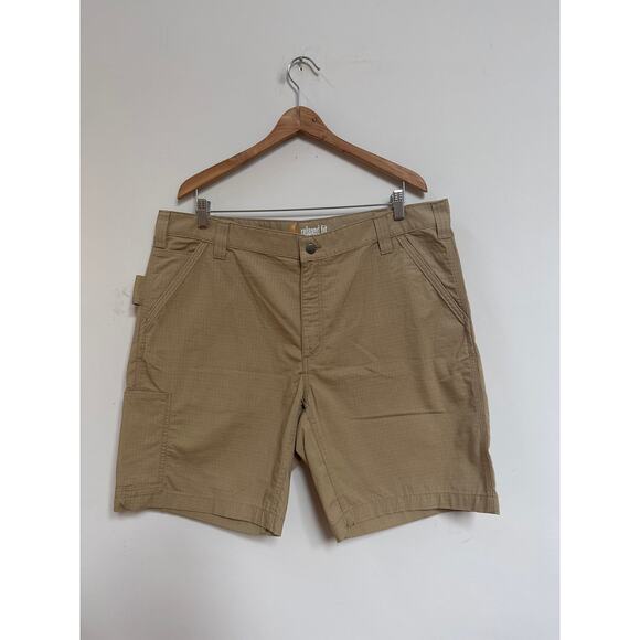 Carhartt Rip Stop Workwear Khaki Tan Relaxed Fit Cargo Shorts 40 - Picture 1 of 7